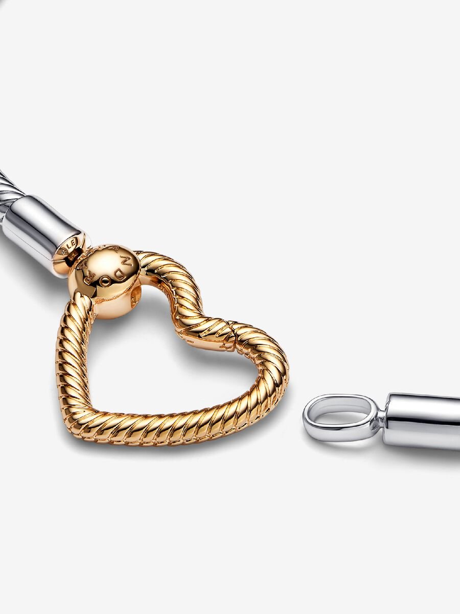 Pandora Moments Heart Closure Snake Chain Bracelet
Sterling silver, 14k gold plating