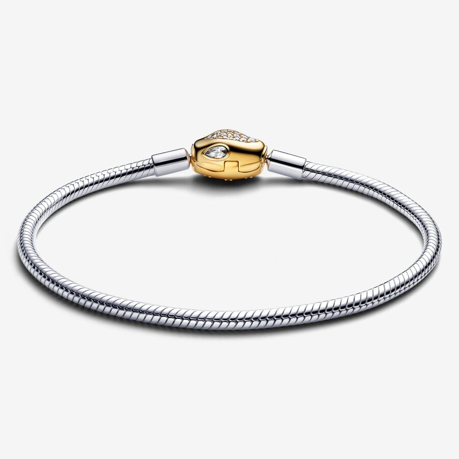 Snake Clasp & Chain Bracelet
Sterling silver, 14k gold plating