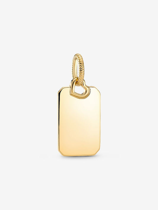 Engravable Rectangle Tag Pendant
14k gold plating