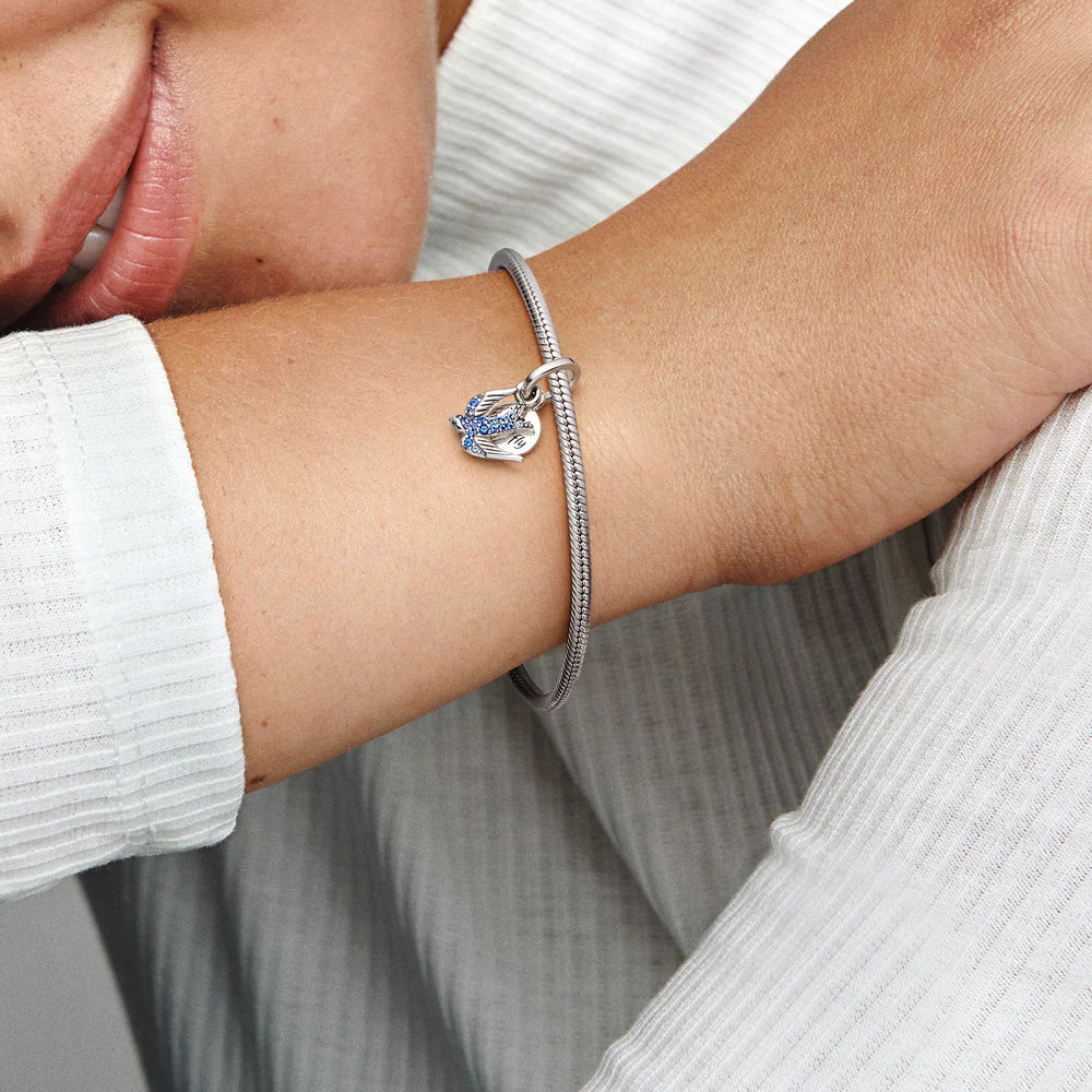 SPARKLING SWALLOW & QUOTE DOUBLE DANGLE CHARM