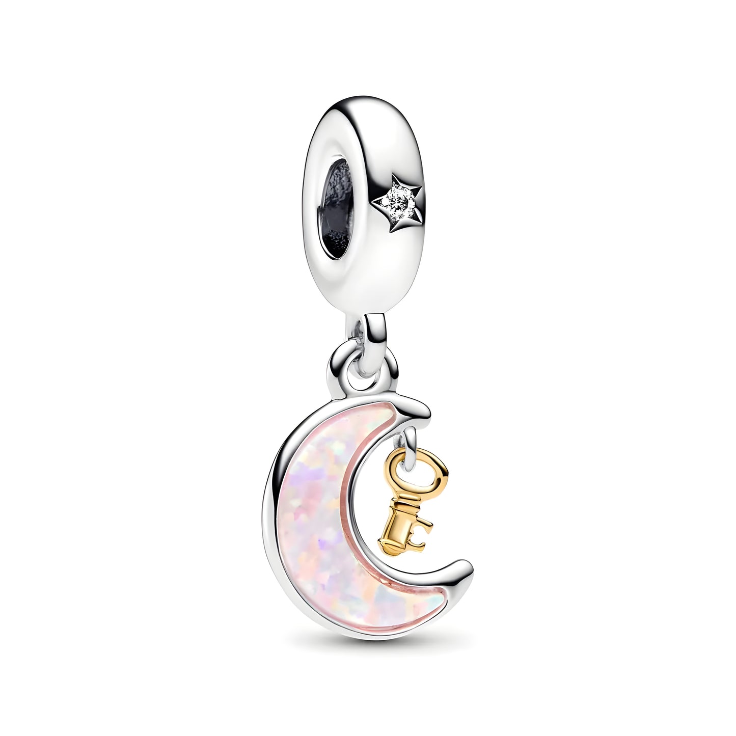 sparkling crescent moon charm
