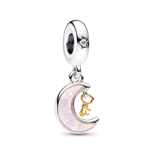 sparkling crescent moon charm