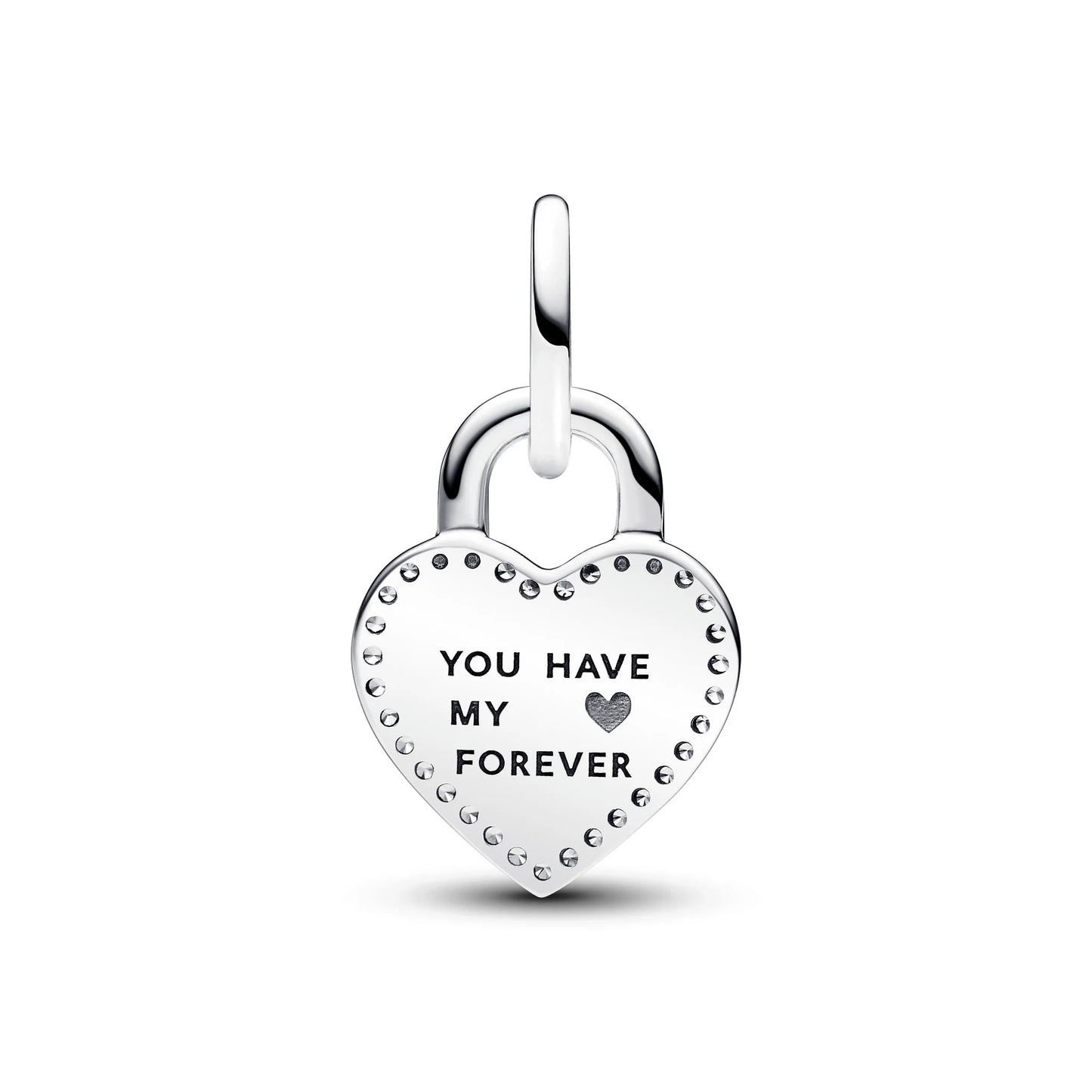 Two-tone Twistable Heart Padlock Double Dangle Charm