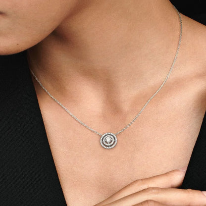 Pandora Sparkling Double Halo Collier Necklace