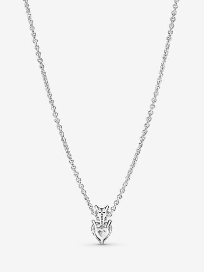 Double Heart Pendant Sparkling Collier Necklace Sterling silver