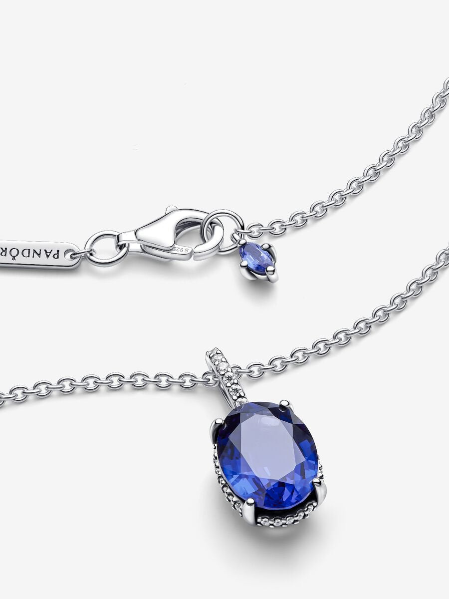 Sparkling Statement Halo Pendant Necklace
Sterling silver
