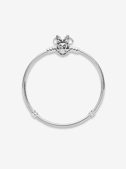 Disney Pandora Moments Pavé Minnie Mouse Clasp Snake Chain Bracelet