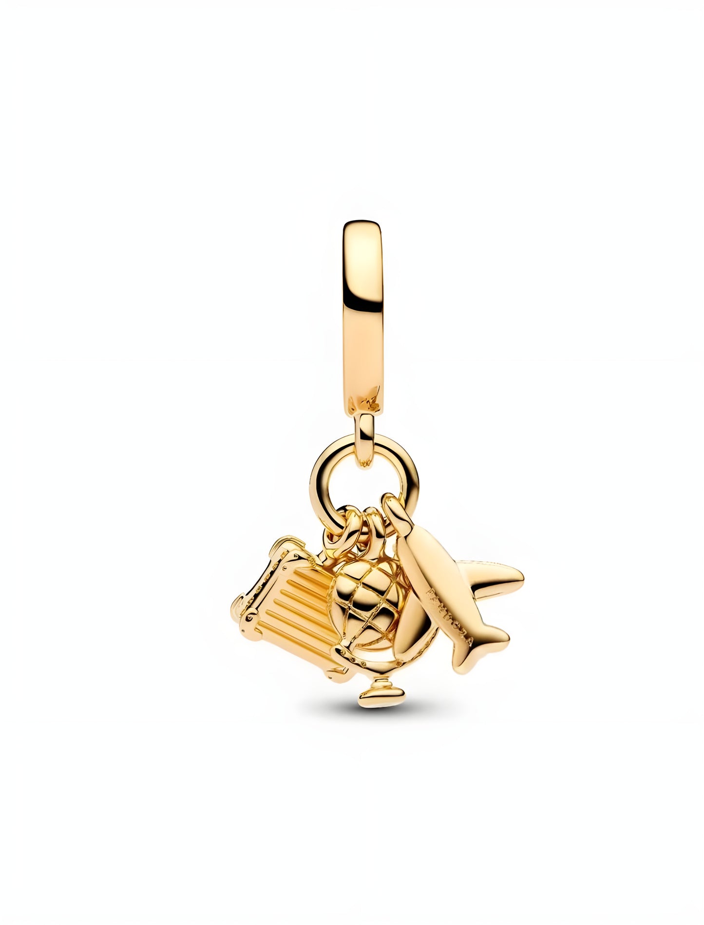 NEW | LIMITED EDITION Airplane, Globe & Suitcase Triple Dangle Charm