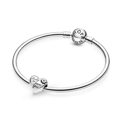 Mum Heart & Clover Charm