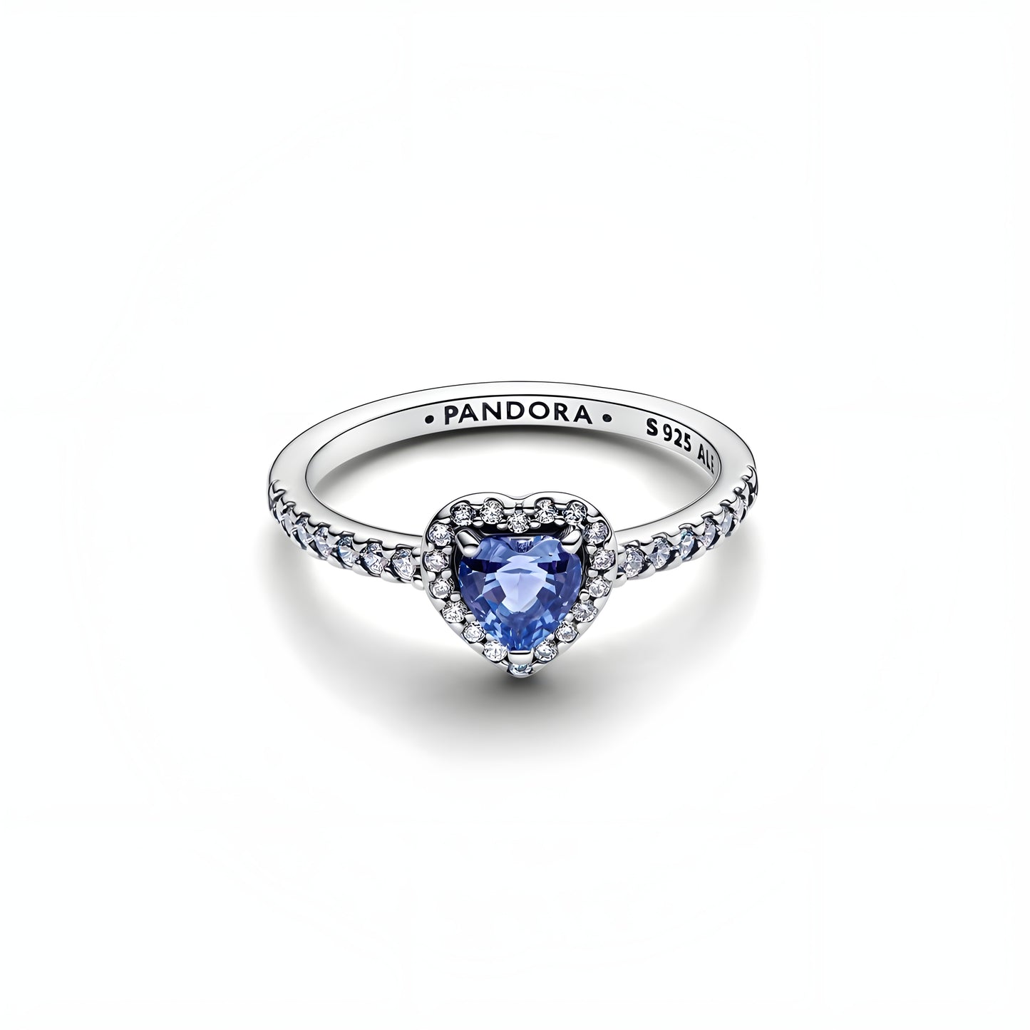 Sparkling Blue Elevated Heart Ring