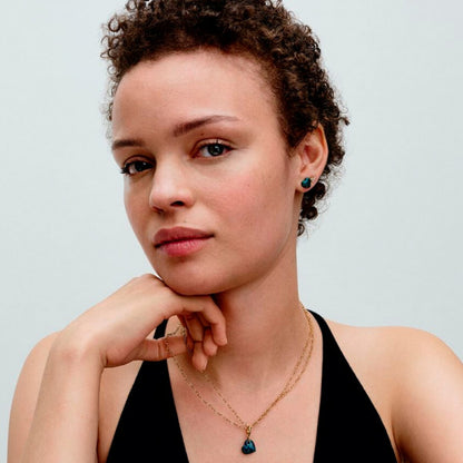 Opalescent Green Heart Dangle Charm