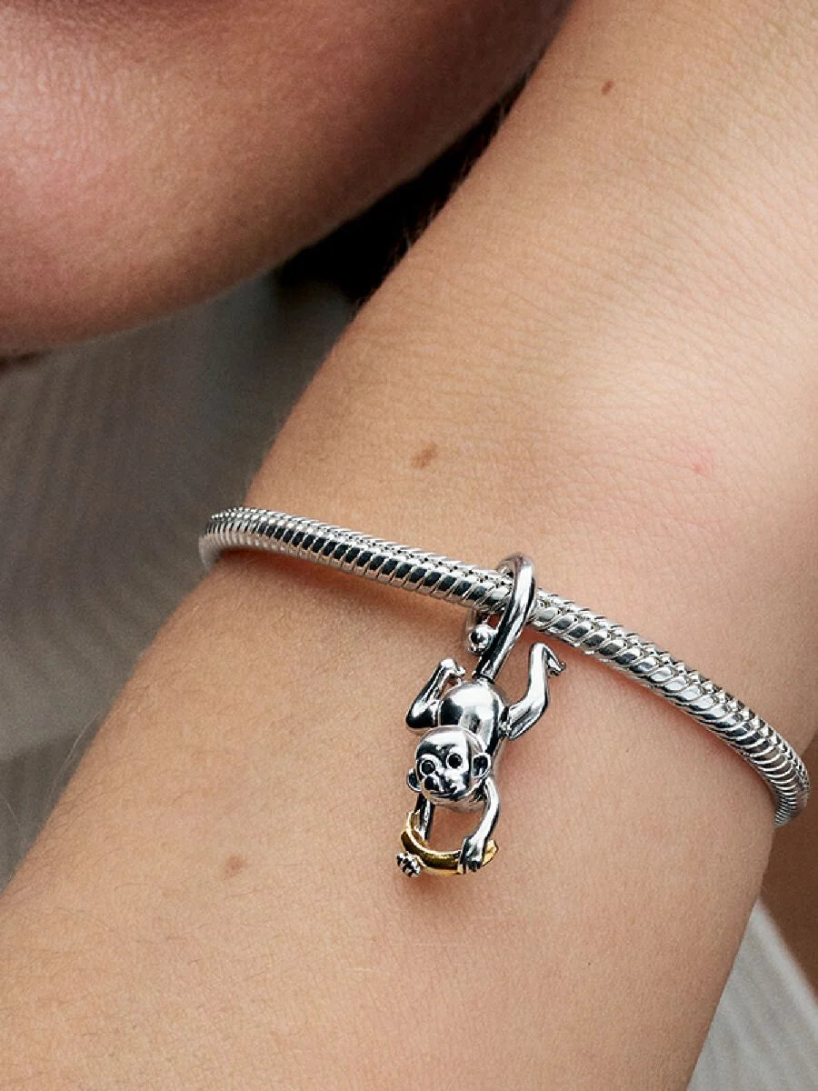 Two-tone Movable Monkey Dangle Charm