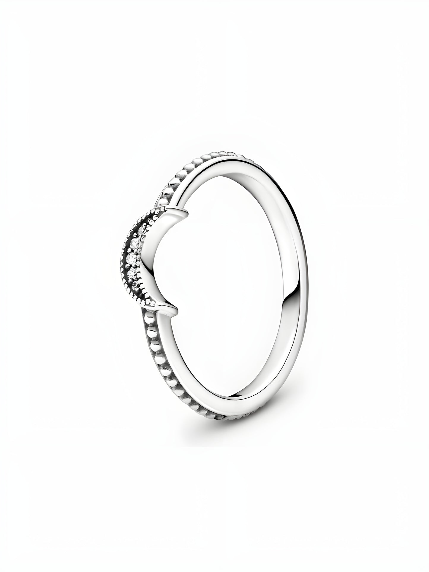 Crescent Moon Beaded Ring
