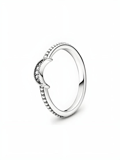 Crescent Moon Beaded Ring