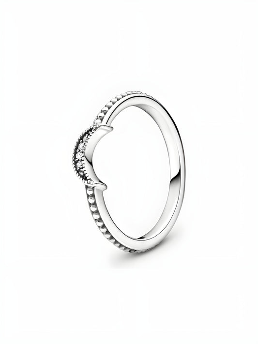 Crescent Moon Beaded Ring