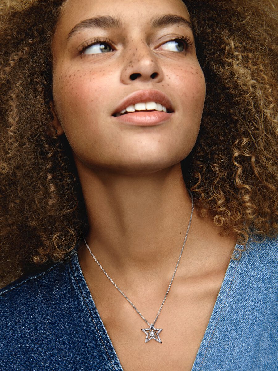 Pavé Asymmetric Star Collier Necklace
Sterling silver