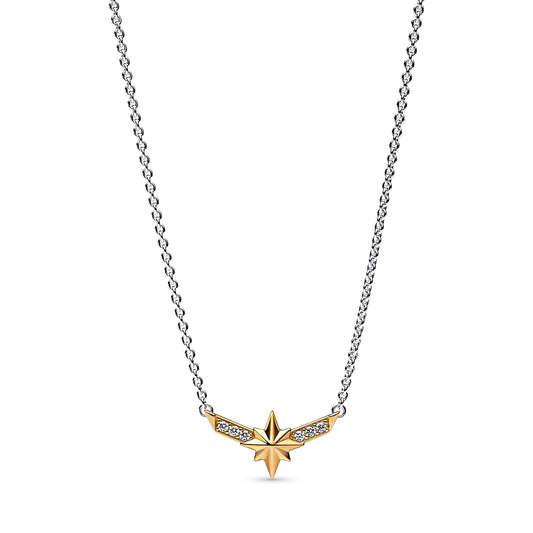 Marvel Captain Marvel Octogram Star Two-Tone Pendant Necklace