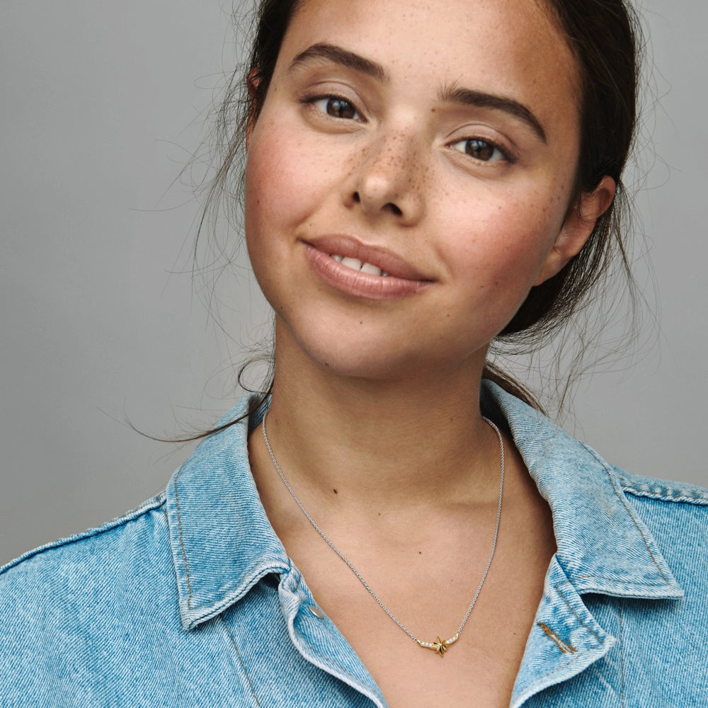 Marvel Captain Marvel Octogram Star Two-Tone Pendant Necklace