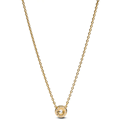 14k gold-plated collier with clear cubic zirconia
