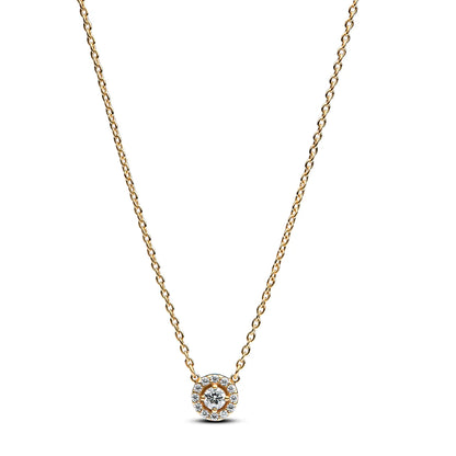 14k gold-plated collier with clear cubic zirconia