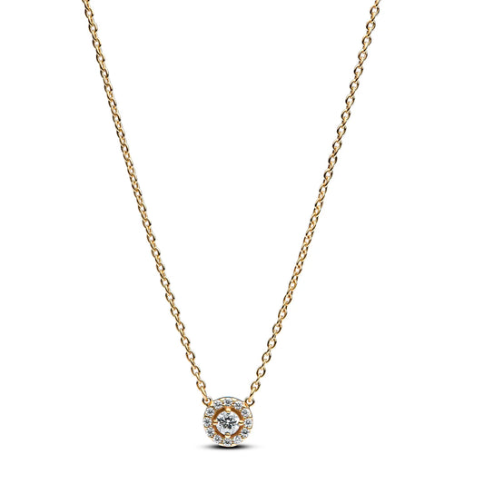 14k gold-plated collier with clear cubic zirconia
