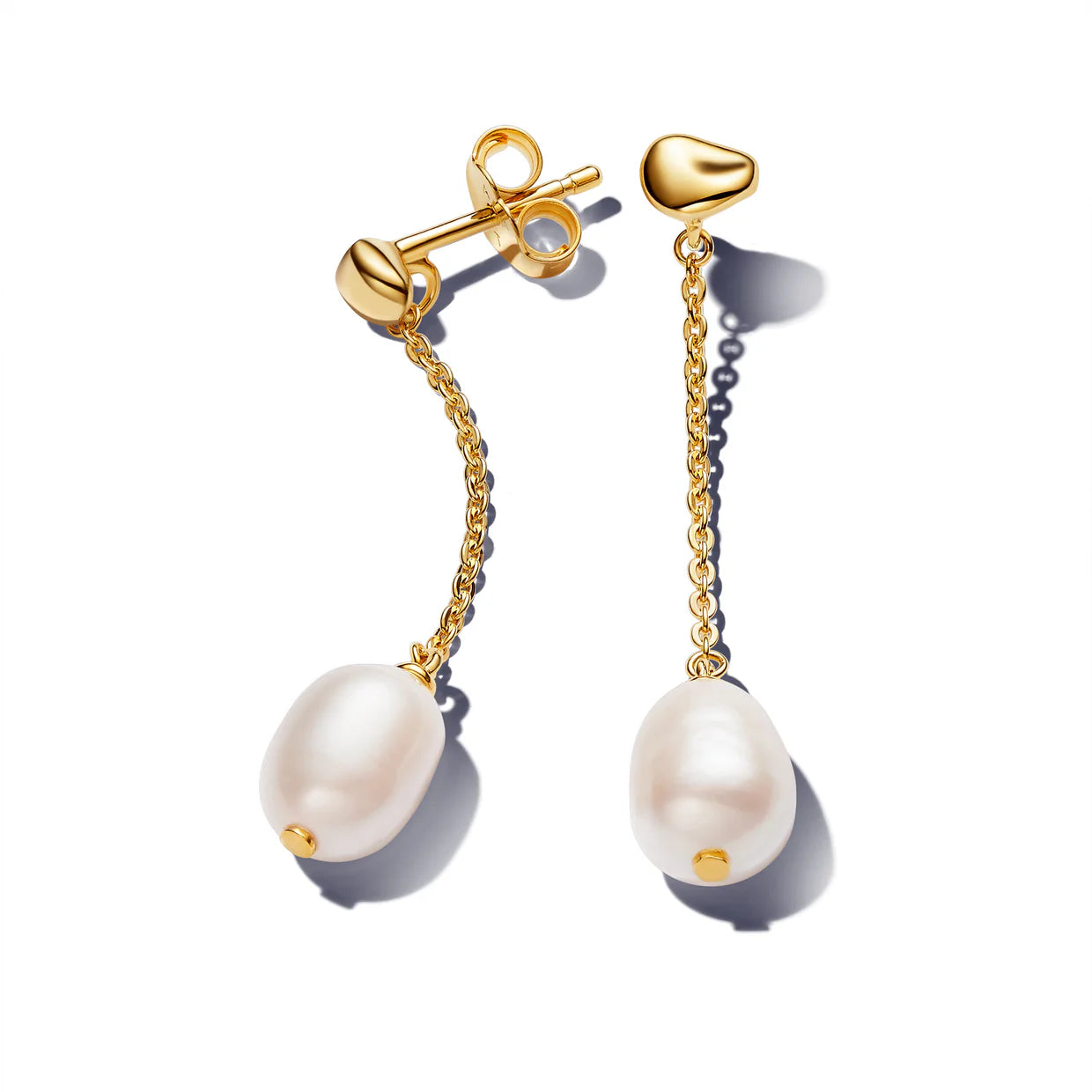 Treated Freshwater Cultured Pearl & Stone Drop Earrings