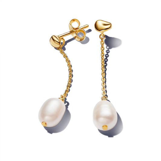 Treated Freshwater Cultured Pearl & Stone Drop Earrings