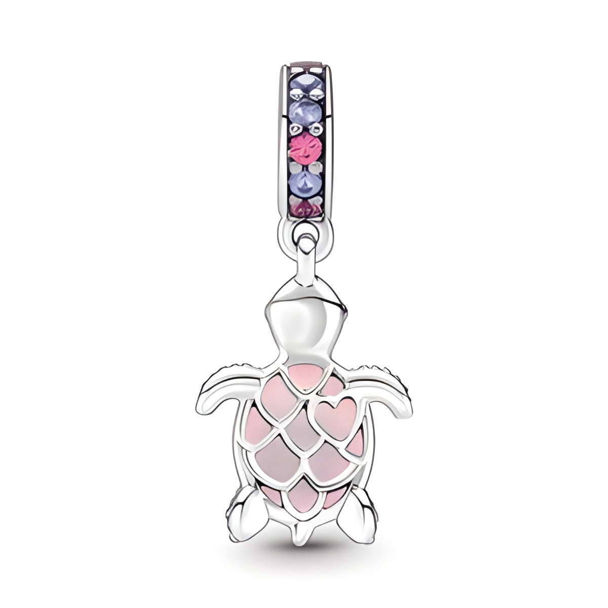 Murano Glass Pink Sea Turtle Dangle Charm