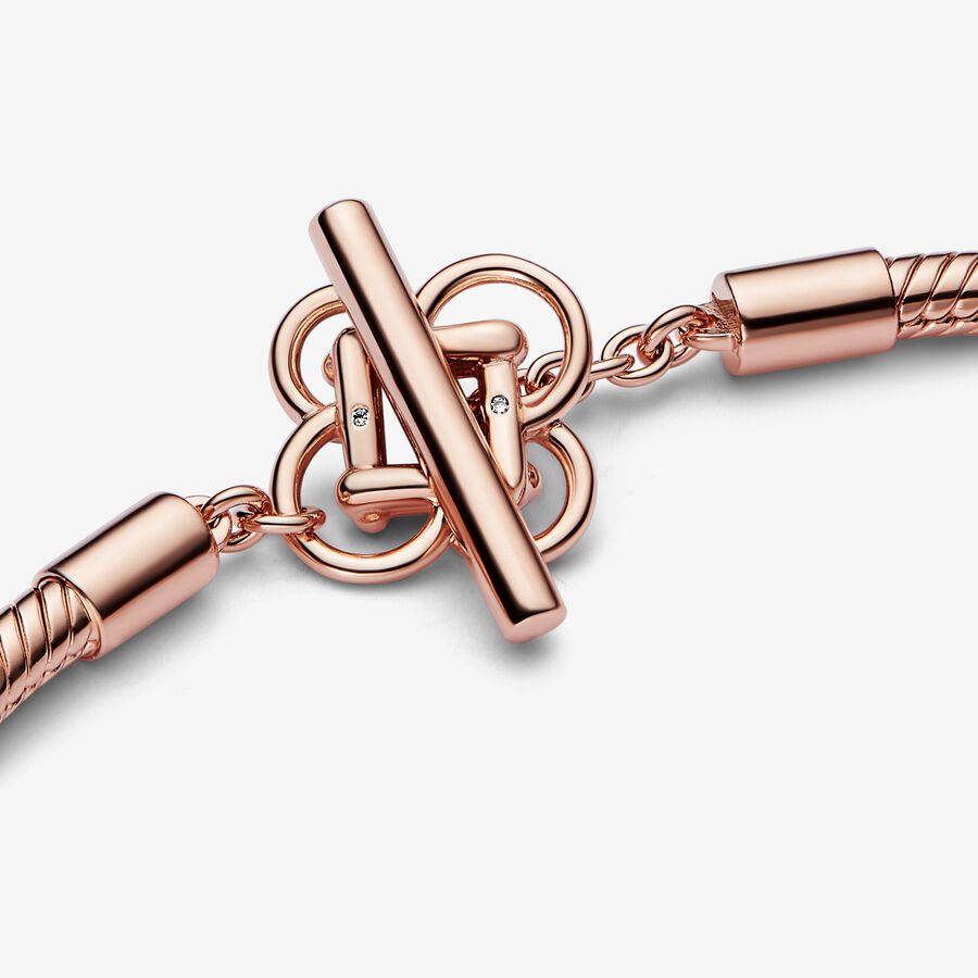 Pandora Moments Peace Knot T-bar Snake Chain Bracelet