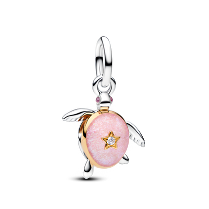 2026 Pink Sea Turtle Lab-grown Diamond Dangle Charm