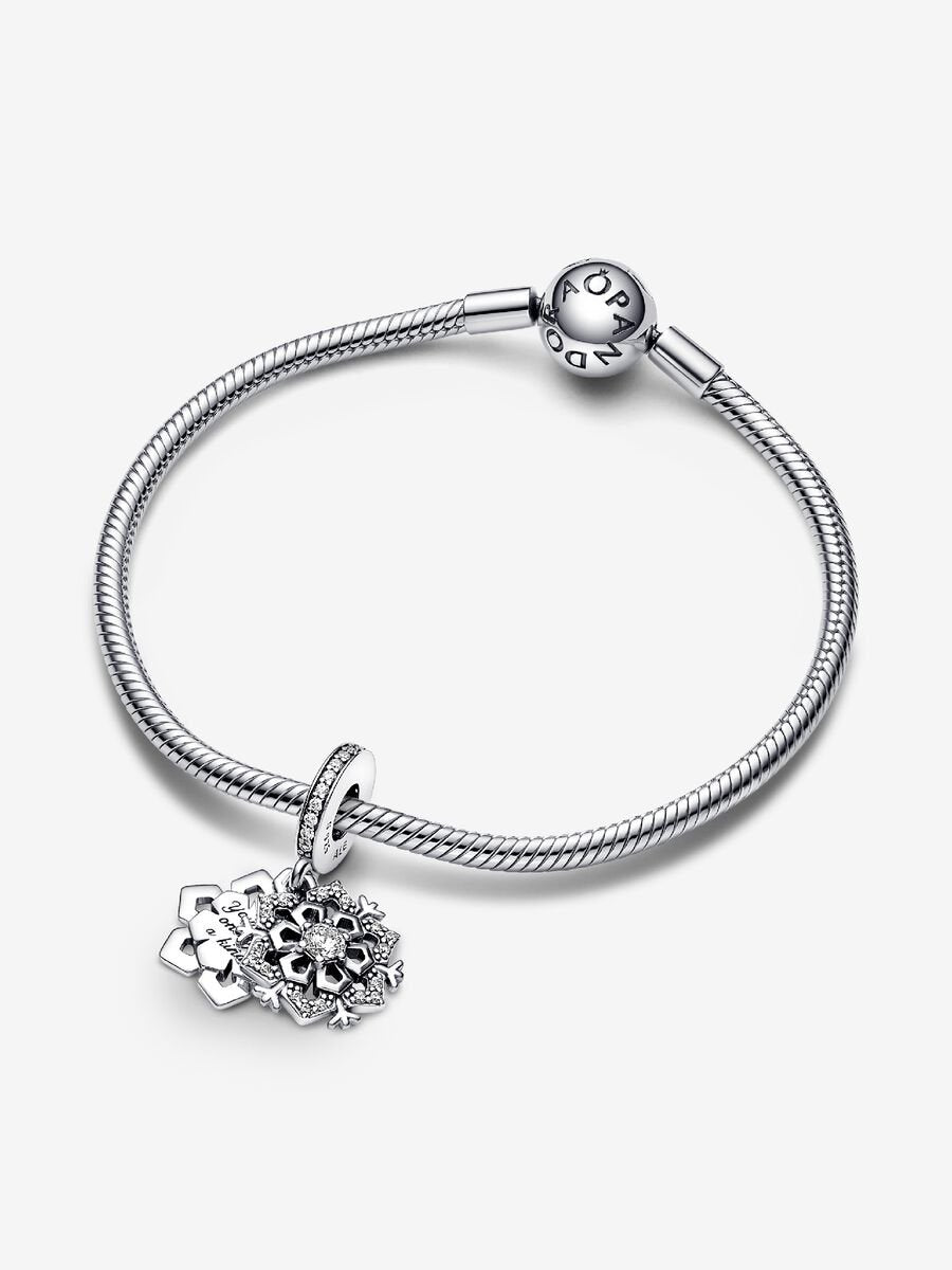 Sparkling Snowflake Double Dangle Charm
Sterling silver