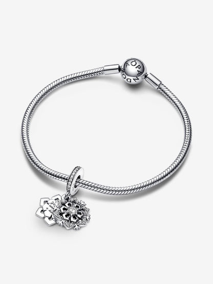 Sparkling Snowflake Double Dangle Charm
Sterling silver