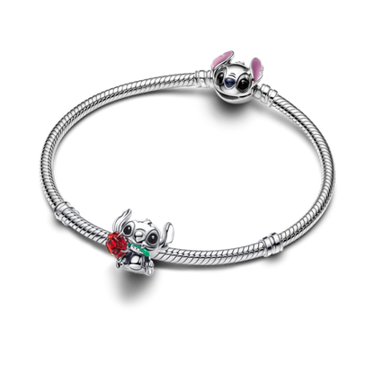 Pandora Disney Stitch Rose Murano Glass Charm
