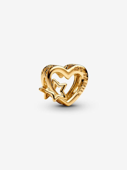 Openwork Family Heart & Star Charm
14k gold plating