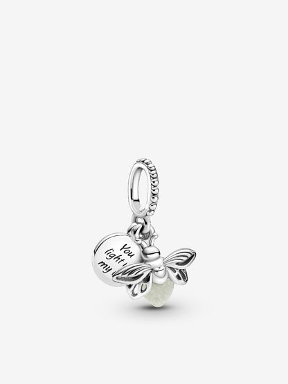 Glow-in-the-dark Firefly Dangle Charm & Bracelet Gift Set