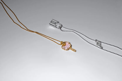 Opalescent Pink Love Key Large Dangle Charm