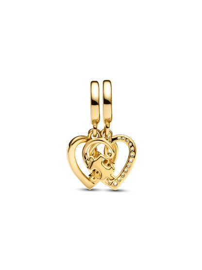 NEW | LIMITED EDITION | Splittable Puzzle Piece Hearts Dangle Charm
14k gold plating