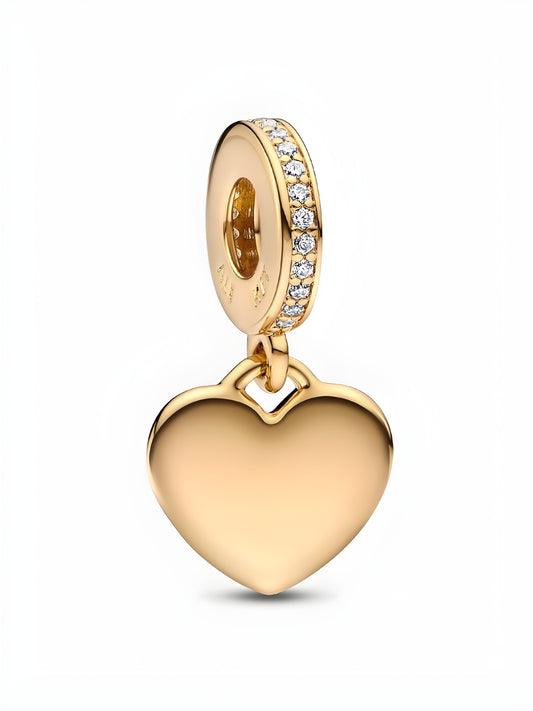 Engravable Heart Tag Dangle Charm
14k gold plating