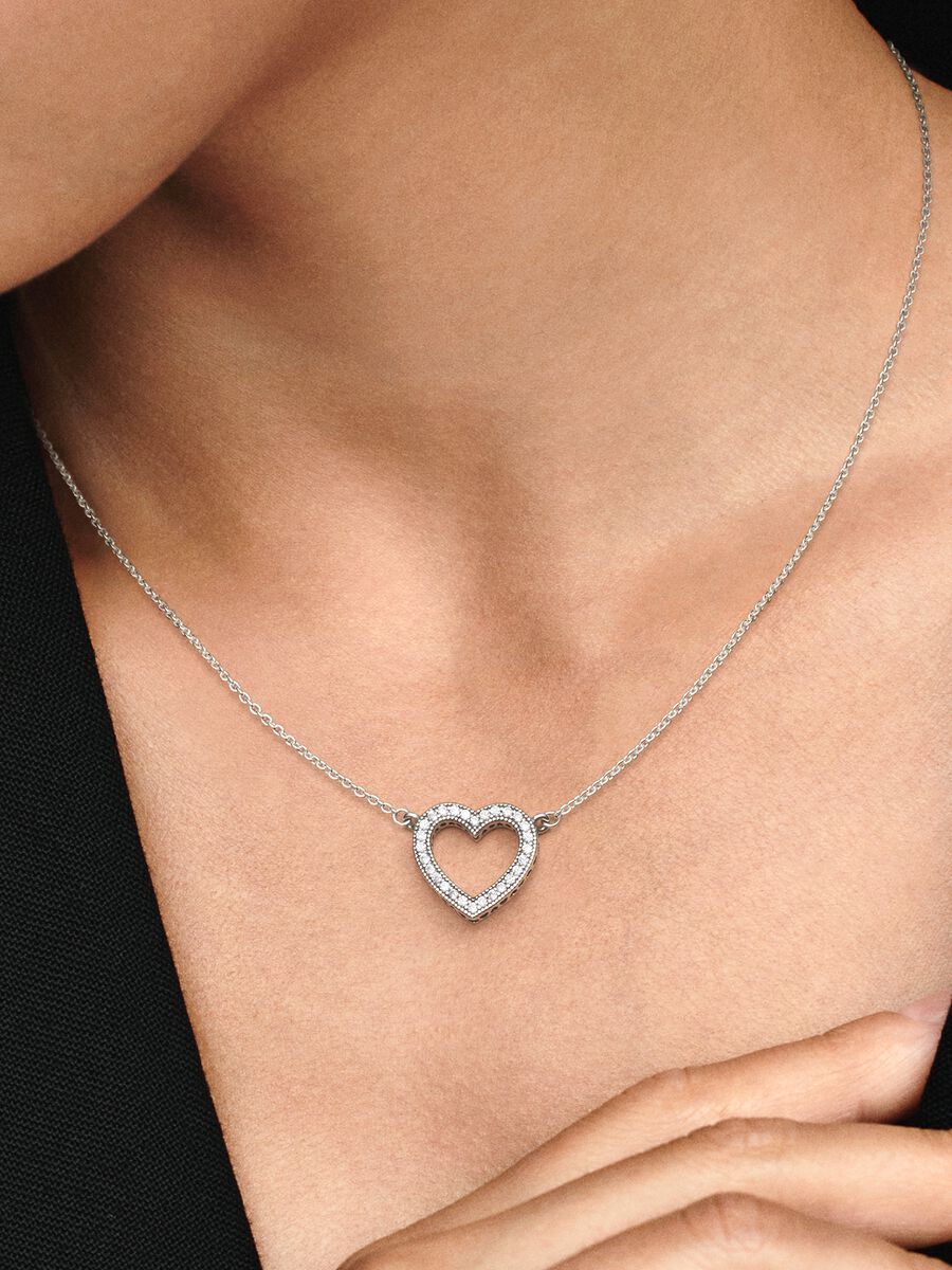 Sparkling Open Heart Necklace