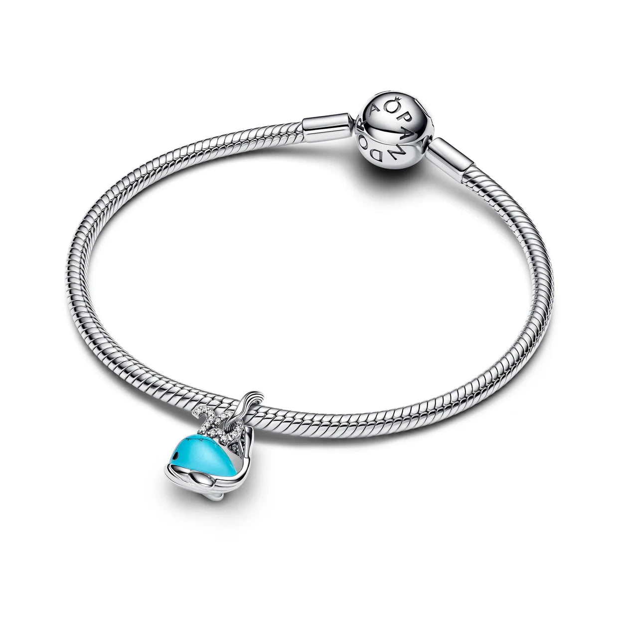 Turquoise-coloured Whale Dangle Charm