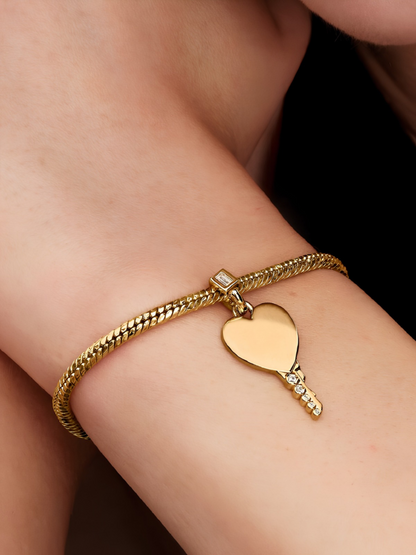 Engravable Heart Key Pendant
