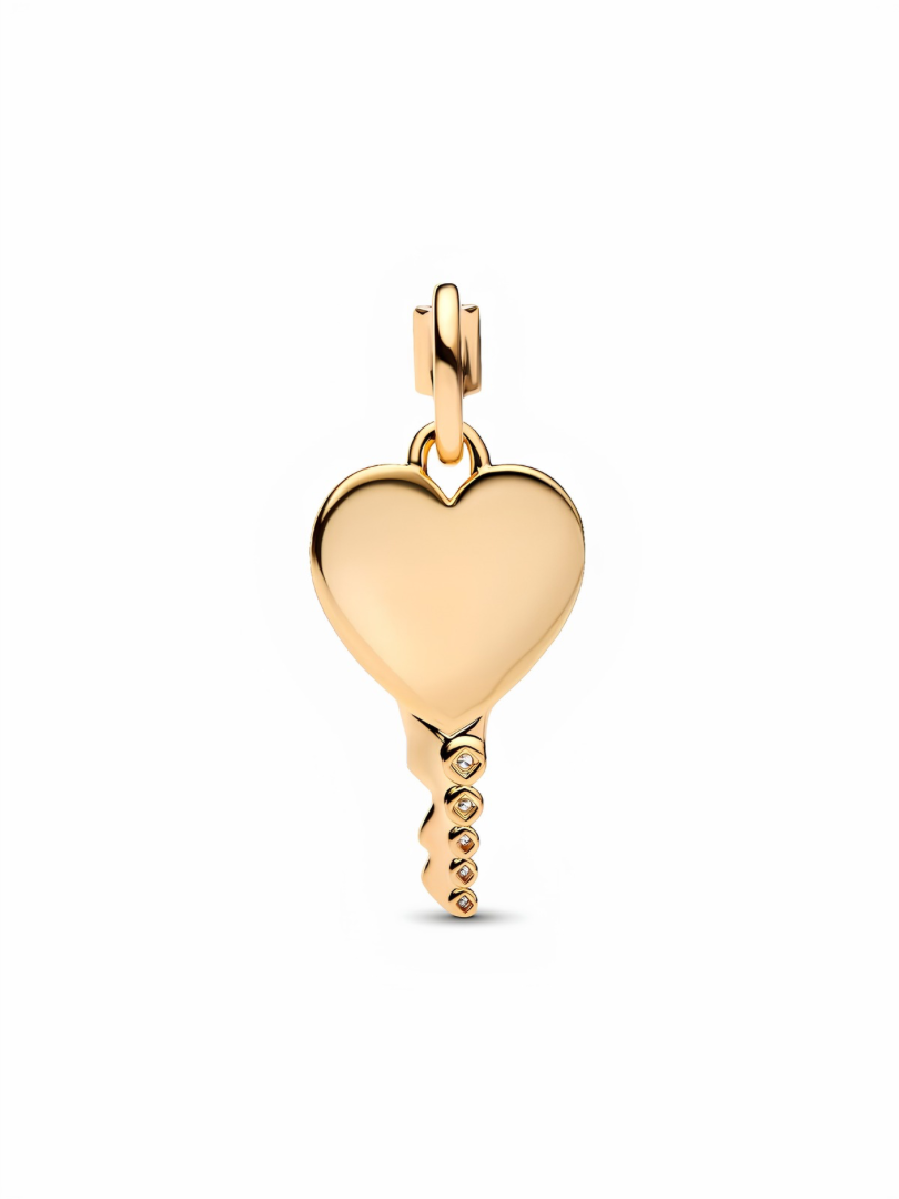 Engravable Heart Key Pendant