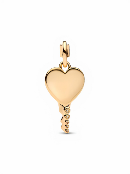 Engravable Heart Key Pendant