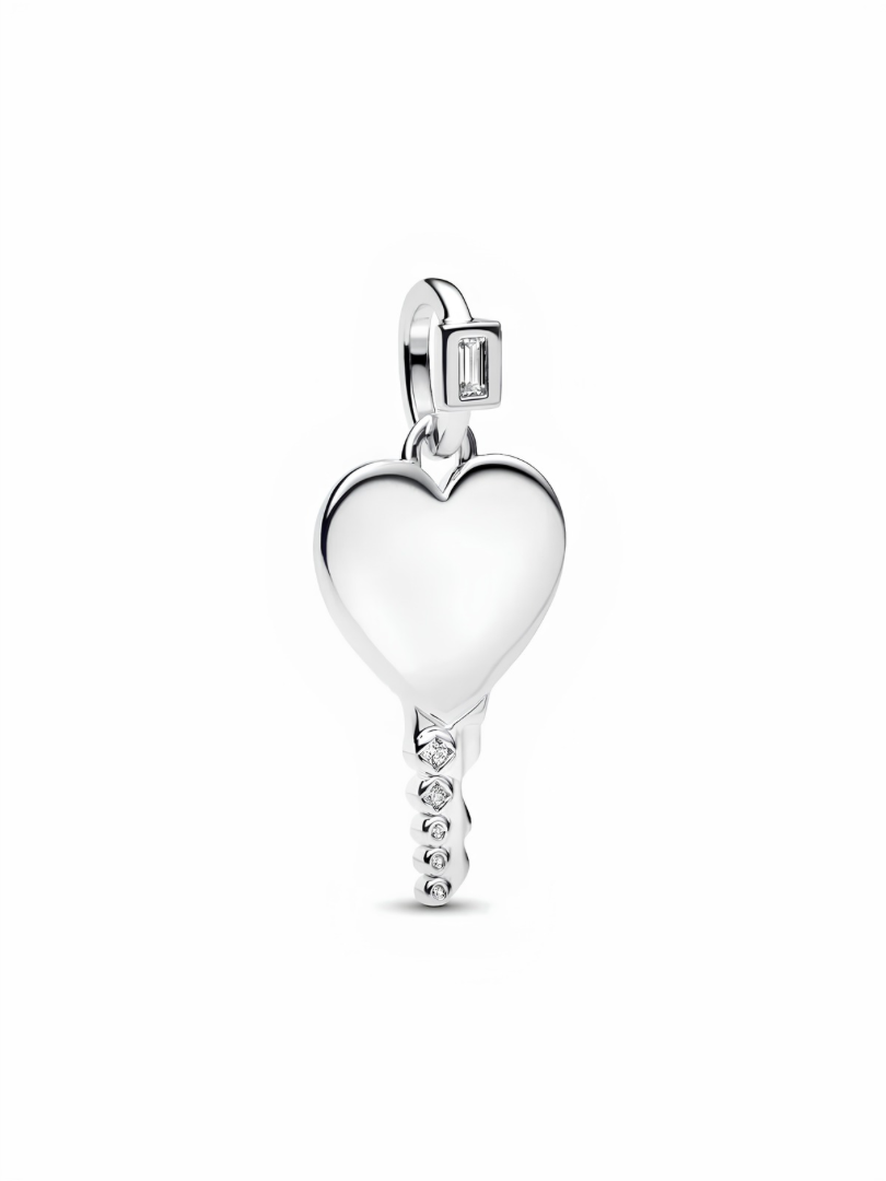 Engravable Heart Key Pendant