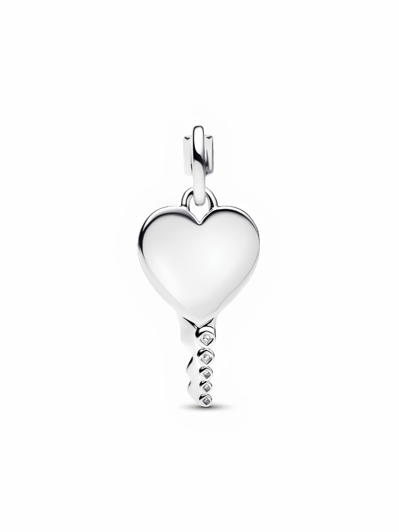 Engravable Heart Key Pendant