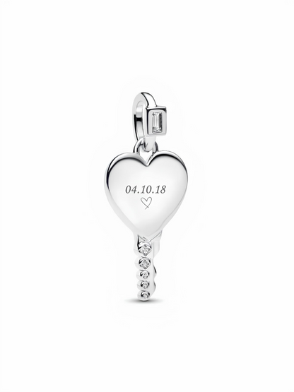 Engravable Heart Key Pendant
