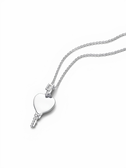 Engravable Heart Key Pendant