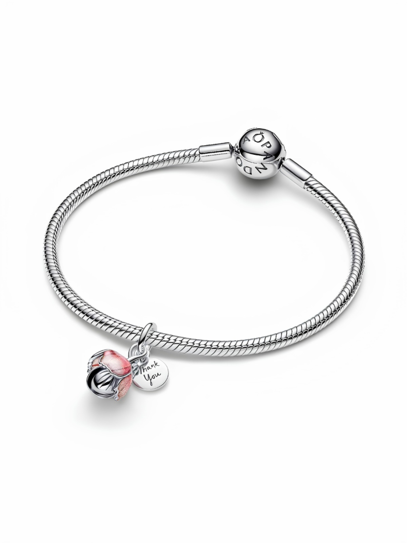 Two-Tone Blooming Flower Dangle Charm