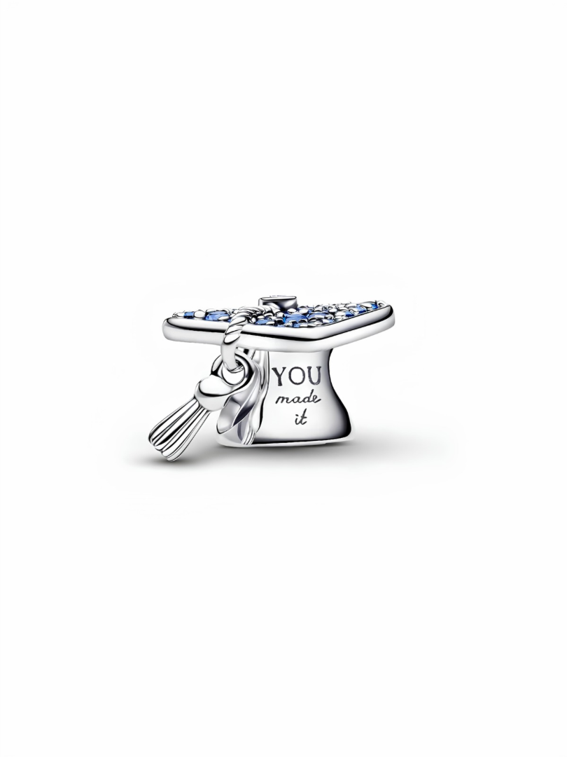 Sparkling Blue 2026 Graduation Cap Charm