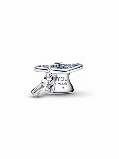 Sparkling Blue 2026 Graduation Cap Charm